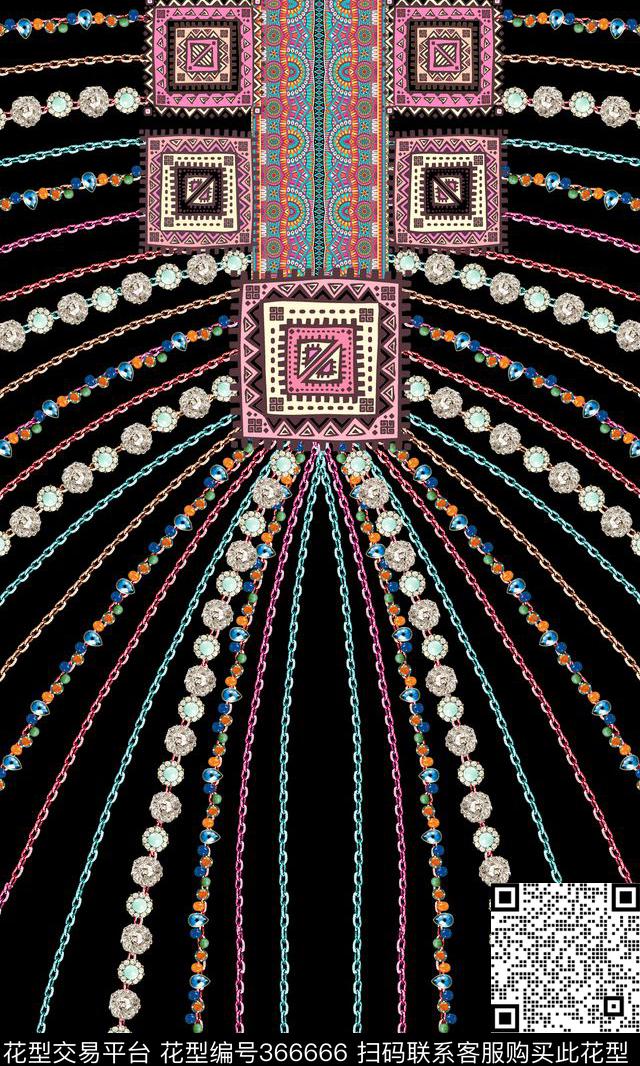 定位民族风宝石珠宝数码印花华亿平台下载（图片编号: 366666） - 瓦栏（Walan）