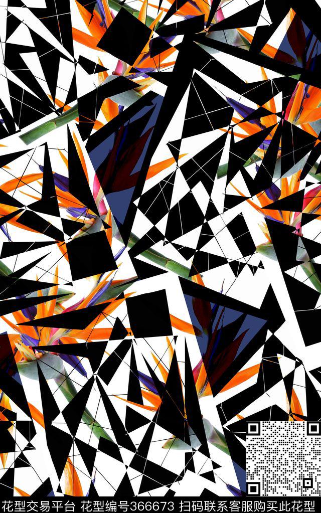 三角形不规则几何几何数码印花华亿平台下载（图片编号: 366673） - 瓦栏（Walan）
