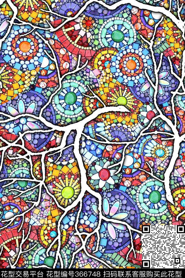 彩色玻璃抽象炫彩数码印花华亿平台下载（图片编号: 366748） - 瓦栏（Walan）