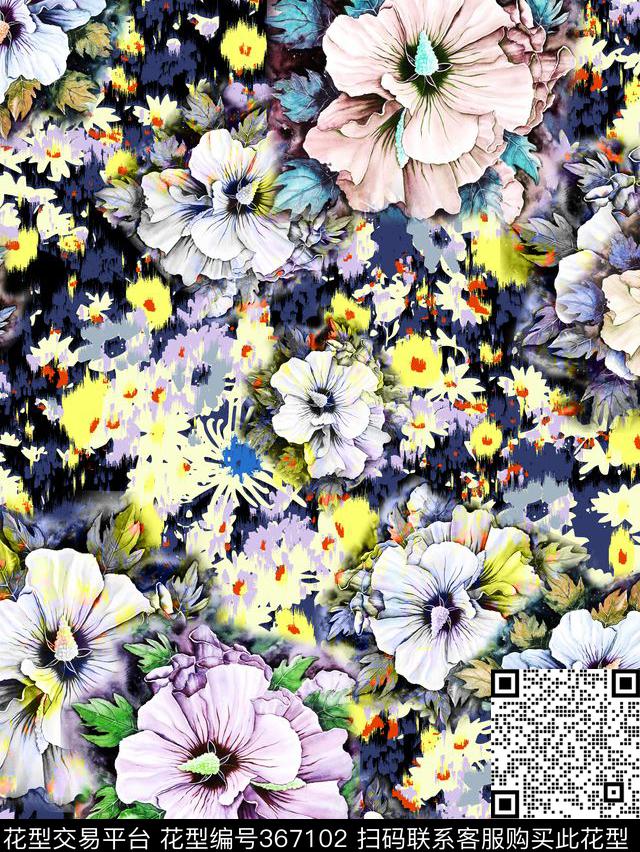 花卉多彩花卉服装华亿平台数码印花华亿平台下载（图片编号: 367102） - 瓦栏（Walan）
