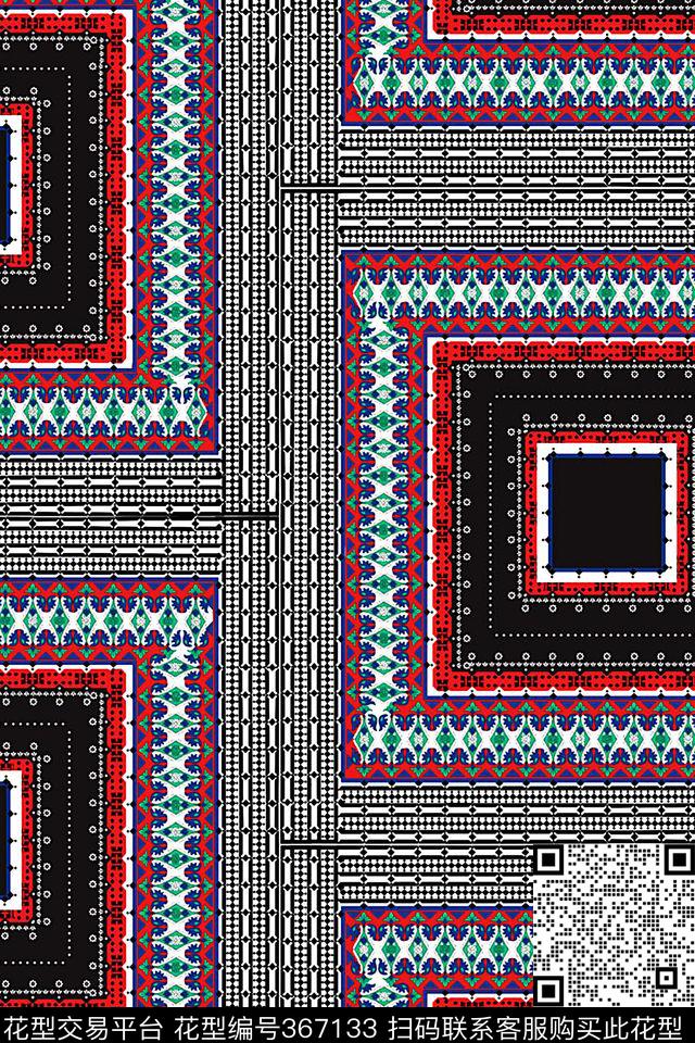 复古几何数码印花华亿平台下载（图片编号: 367133） - 瓦栏（Walan）