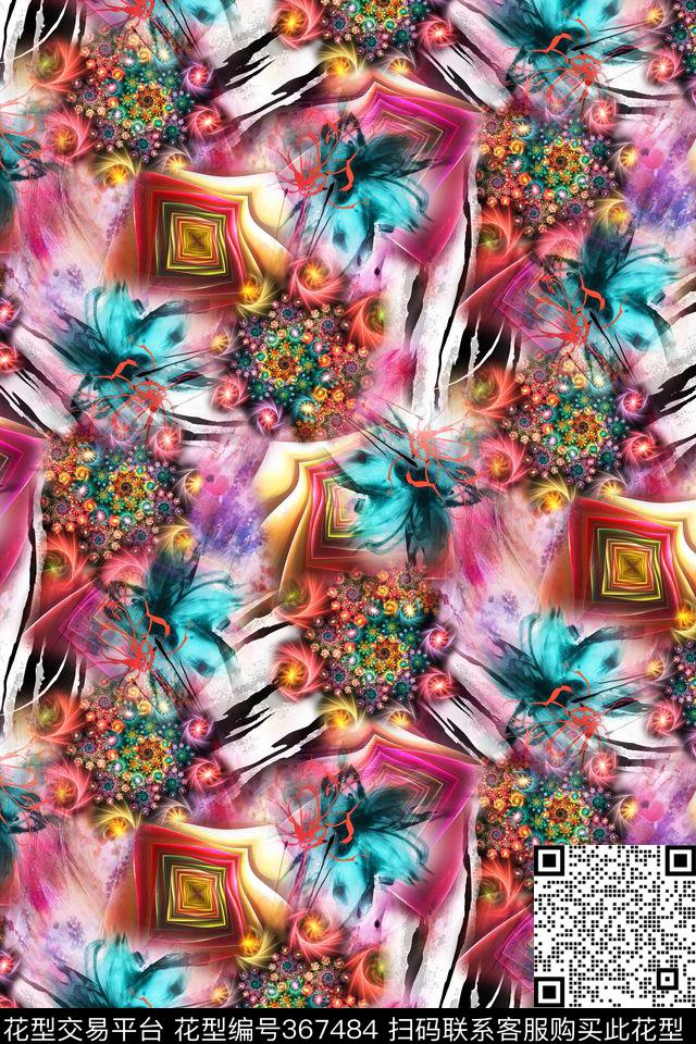 花卉数码印花华亿平台下载（图片编号: 367484） - 瓦栏（Walan）