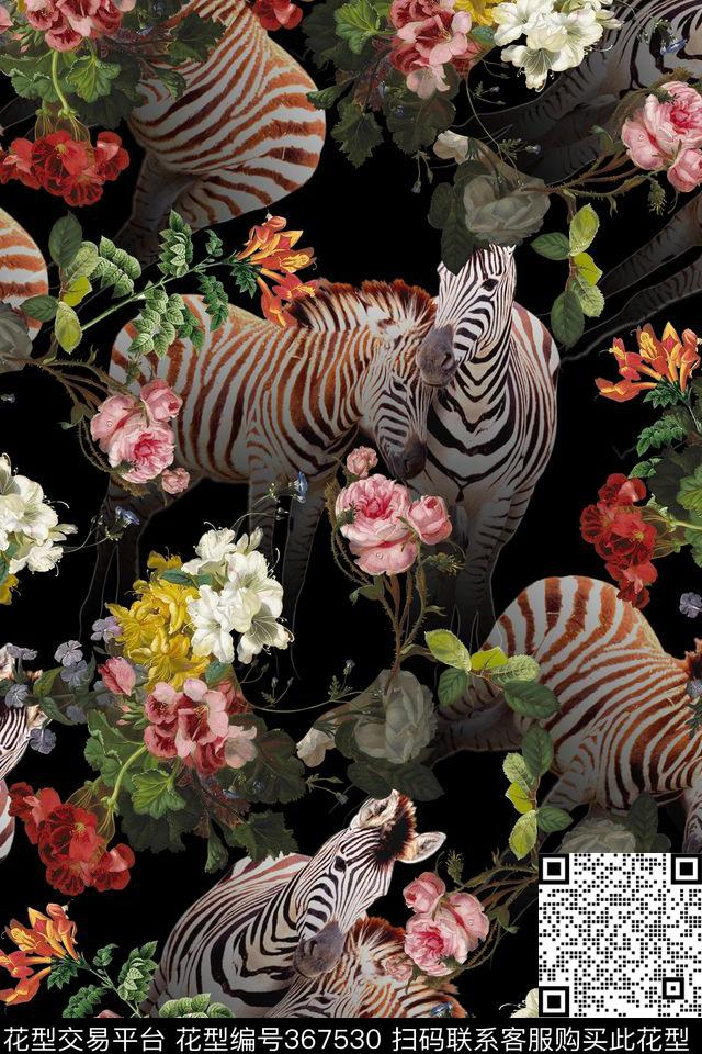 花卉动物纹数码印花华亿平台下载（图片编号: 367530） - 瓦栏（Walan）