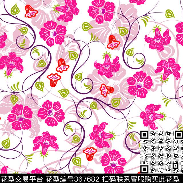 花卉传统印花华亿平台下载（图片编号: 367682） - 瓦栏（Walan）