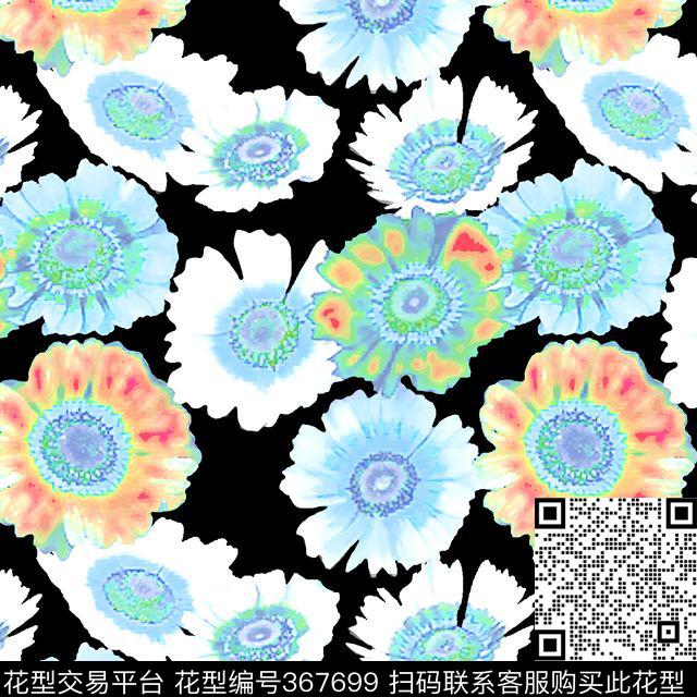 菊花清新数码印花华亿平台下载（图片编号: 367699） - 瓦栏（Walan）
