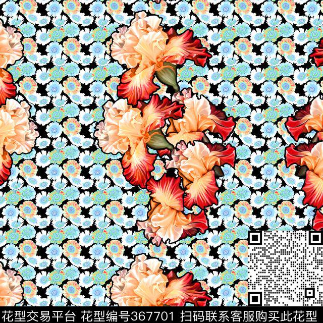 花卉镜像民俗数码印花华亿平台下载（图片编号: 367701） - 瓦栏（Walan）