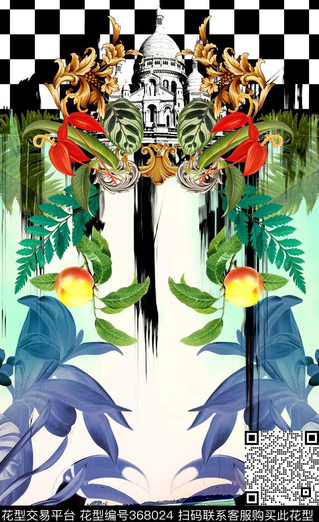 原创花卉时尚数码印花华亿平台下载（图片编号: 368024） - 瓦栏（Walan）