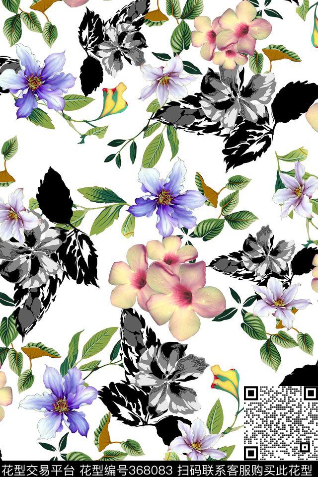 花卉数码印花华亿平台下载（图片编号: 368083） - 瓦栏（Walan）
