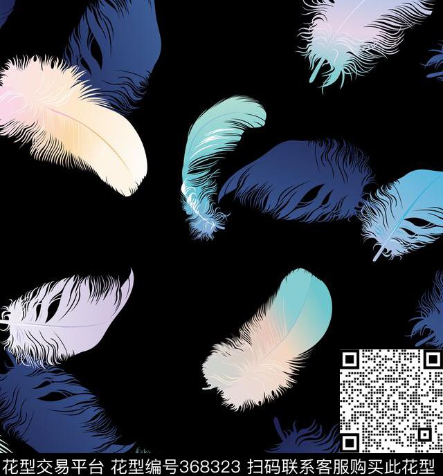 民族风羽毛中国风传统印花华亿平台下载（图片编号: 368323） - 瓦栏（Walan）