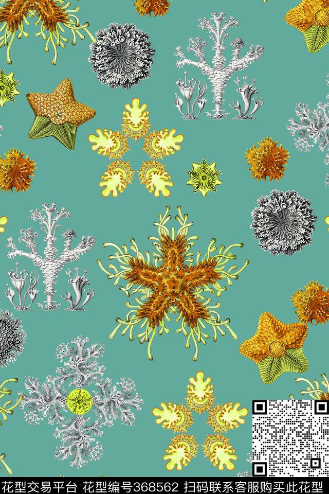 珊瑚趣味海星数码印花华亿平台下载（图片编号: 368562） - 瓦栏（Walan）