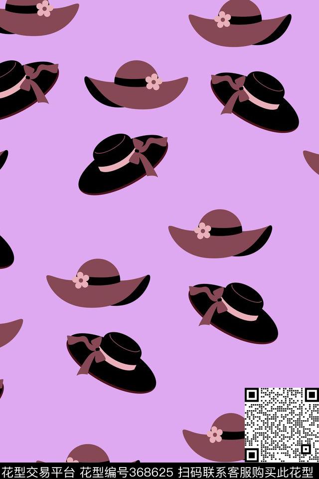 趣味帽子小香风传统印花华亿平台下载（图片编号: 368625） - 瓦栏（Walan）