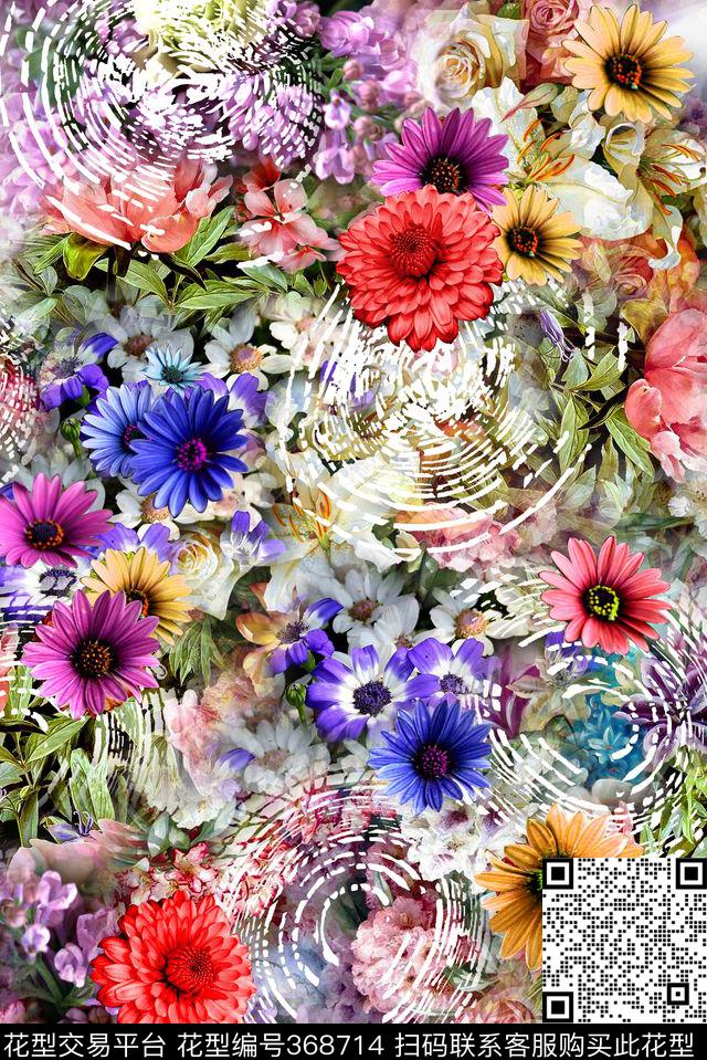 花卉油画数码印花华亿平台下载（图片编号: 368714） - 瓦栏（Walan）