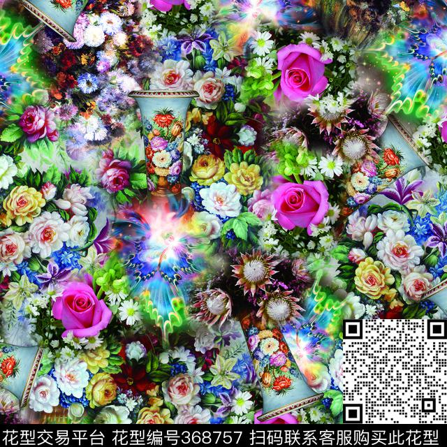 油画瓷器花花卉数码印花华亿平台下载（图片编号: 368757） - 瓦栏（Walan）