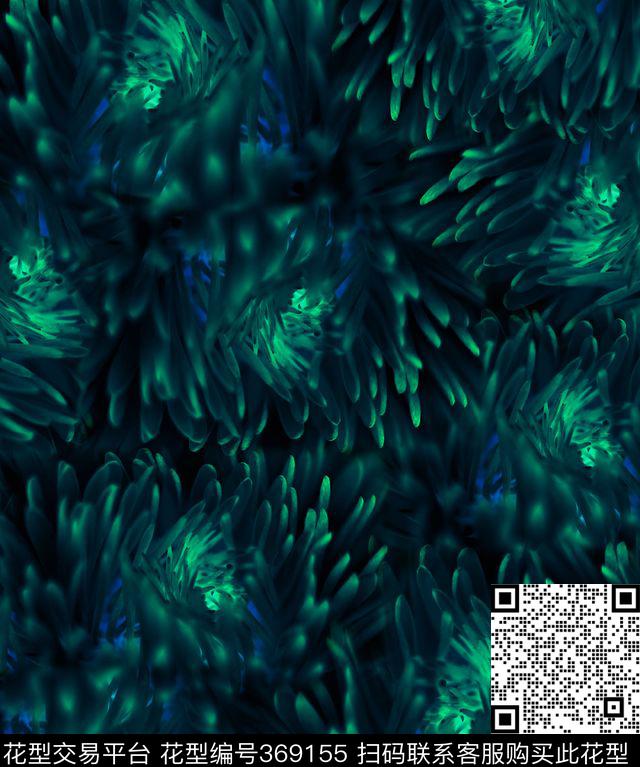 植物深海夜光梦幻数码印花华亿平台下载（图片编号: 369155） - 瓦栏（Walan）