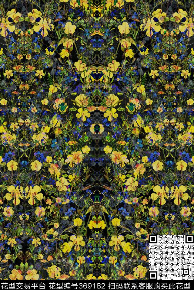 花卉热带风数码印花华亿平台下载（图片编号: 369182） - 瓦栏（Walan）