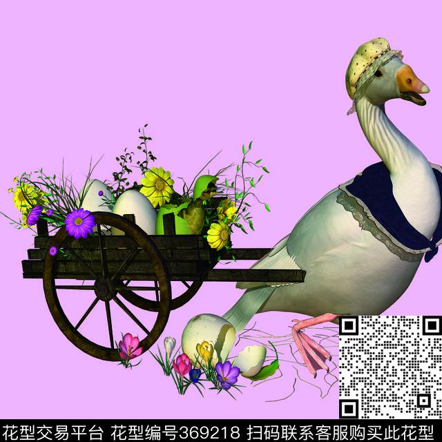 鸭子动物数码印花华亿平台下载（图片编号: 369218） - 瓦栏（Walan）