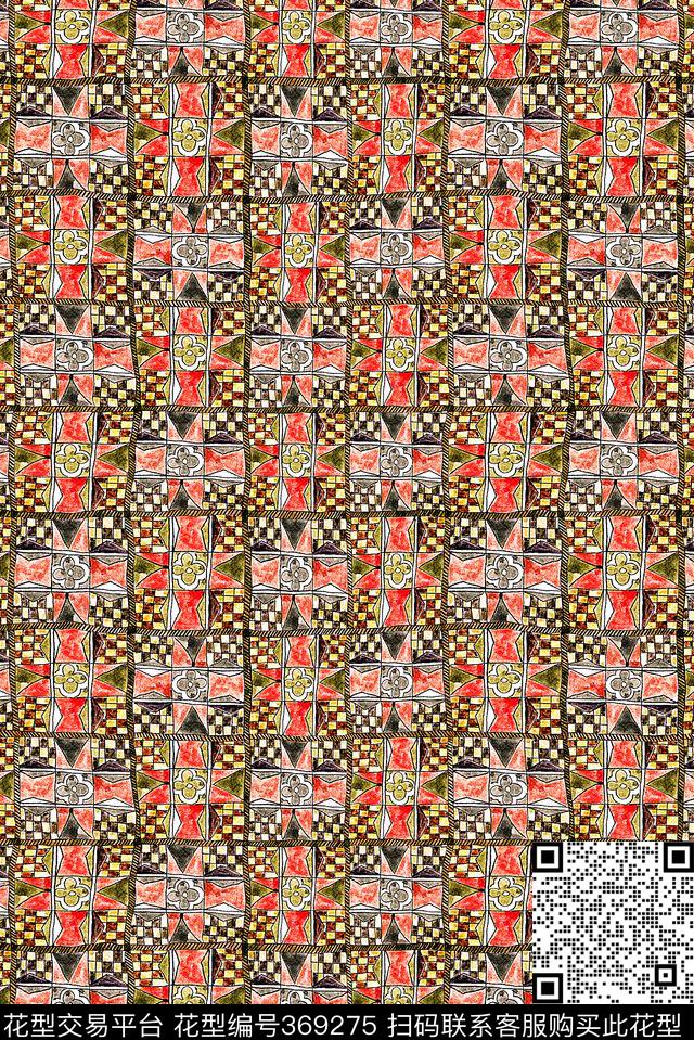 民族风花纹传统印花华亿平台下载（图片编号: 369275） - 瓦栏（Walan）
