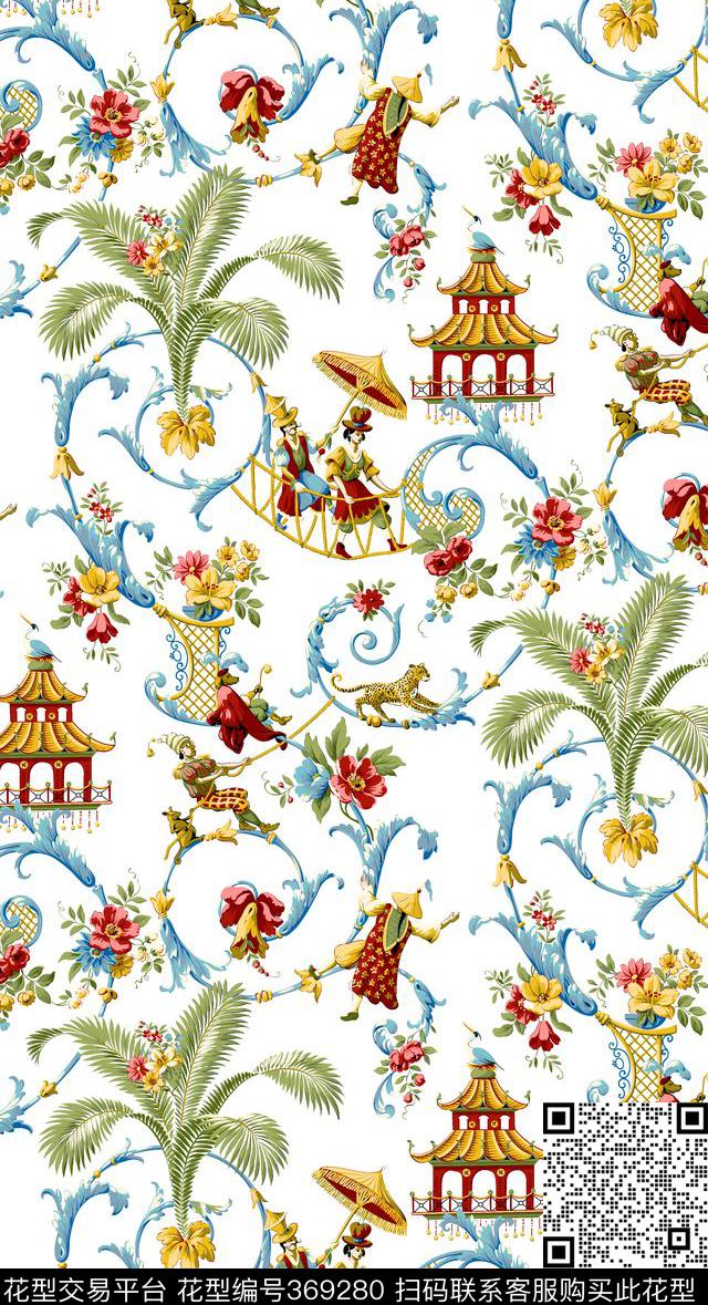 古典中国风数码印花华亿平台下载（图片编号: 369280） - 瓦栏（Walan）