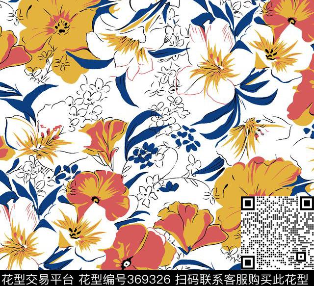 森林大牌大花传统印花华亿平台下载（图片编号: 369326） - 瓦栏（Walan）