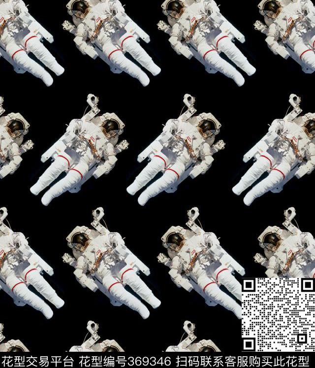 宇航员人物趣味数码印花华亿平台下载（图片编号: 369346） - 瓦栏（Walan）