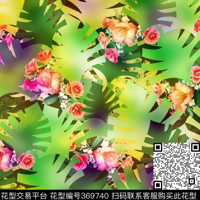 花卉植物立体数码印花华亿平台下载（图片编号: 369740） - 瓦栏（Walan）