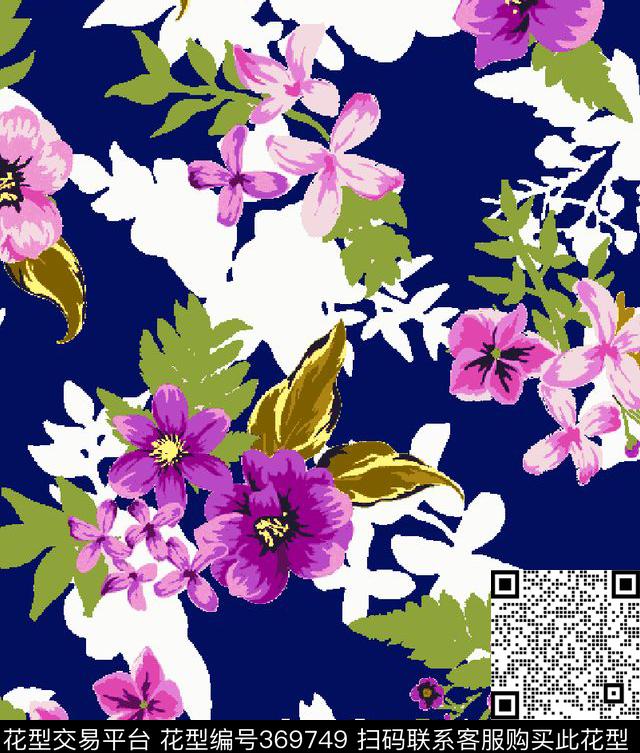 森林时尚女装热带花卉数码印花华亿平台下载（图片编号: 369749） - 瓦栏（Walan）