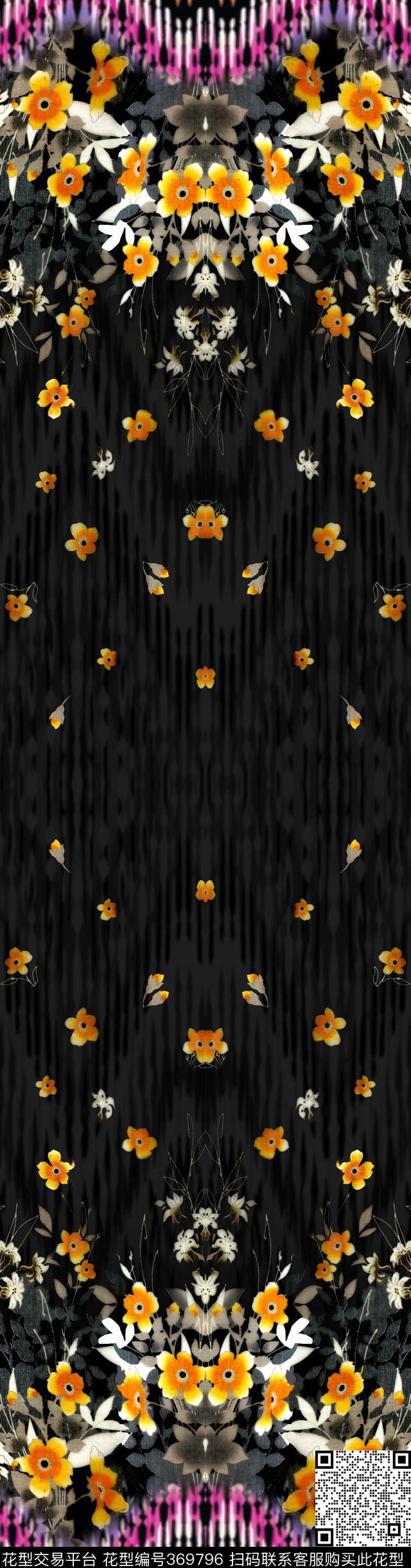 民族风花卉E-花卉几何/Flowers数码印花华亿平台下载（图片编号: 369796） - 瓦栏（Walan）