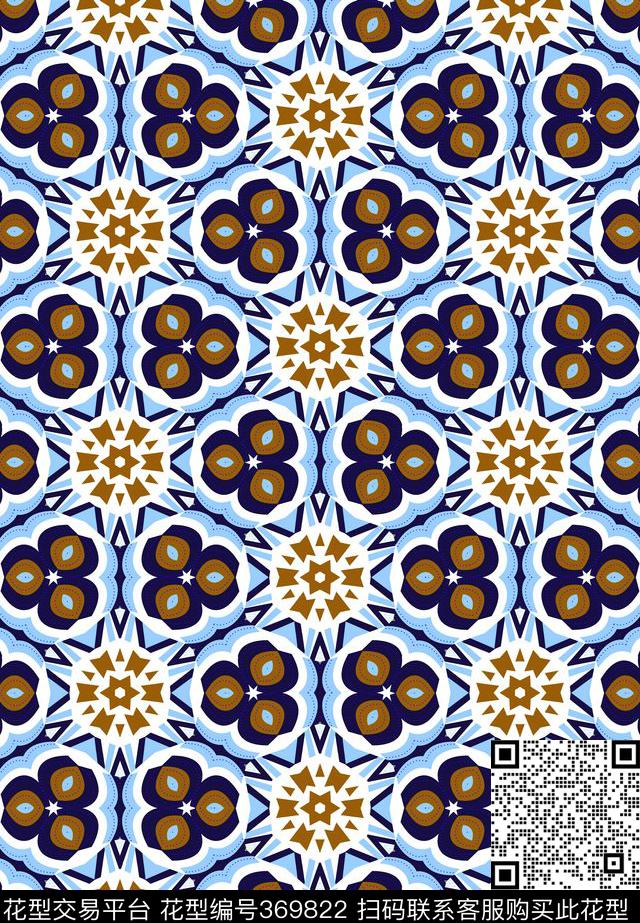 几何复古欧式传统印花华亿平台下载（图片编号: 369822） - 瓦栏（Walan）