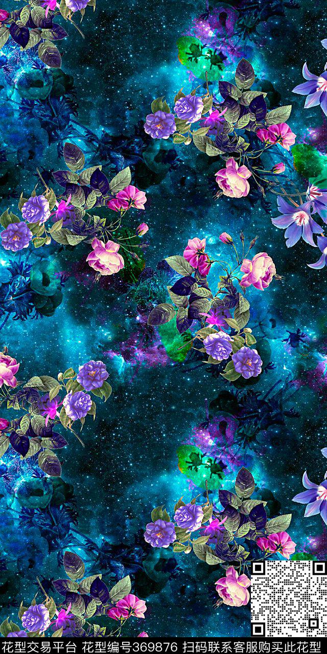 纸印花花卉数码印花华亿平台下载（图片编号: 369876） - 瓦栏（Walan）