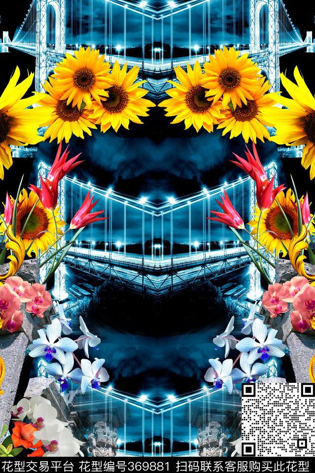 数码高端大牌定位女装花卉定位数码印花华亿平台下载（图片编号: 369881） - 瓦栏（Walan）