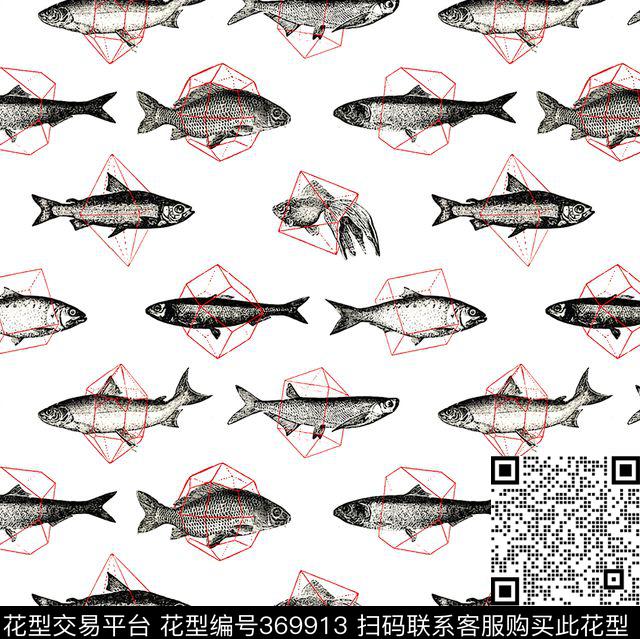 文艺风鱼水果数码印花华亿平台下载（图片编号: 369913） - 瓦栏（Walan）