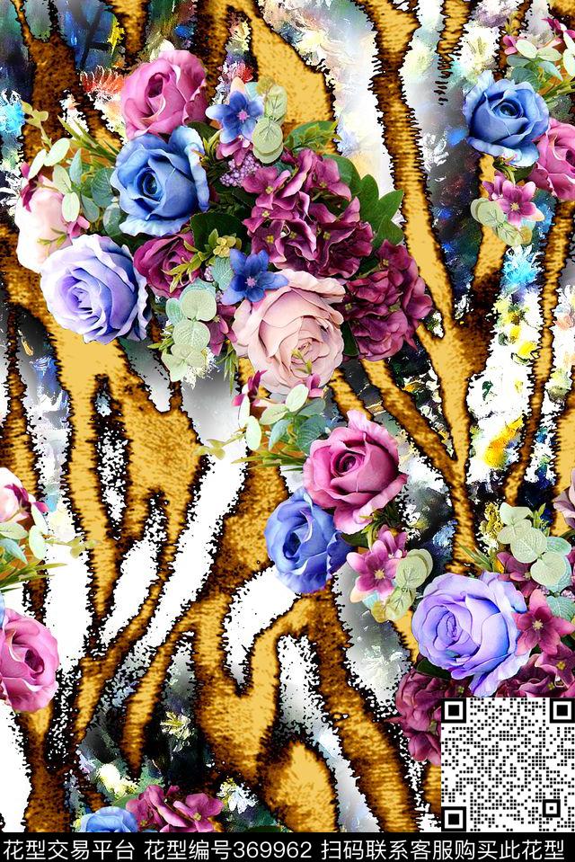 另类鲜花花卉数码印花华亿平台下载（图片编号: 369962） - 瓦栏（Walan）