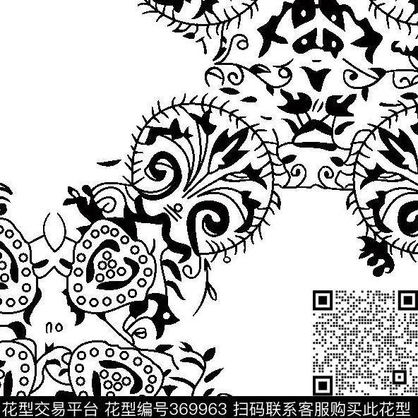 图腾卷草纹民族风传统印花华亿平台下载（图片编号: 369963） - 瓦栏（Walan）