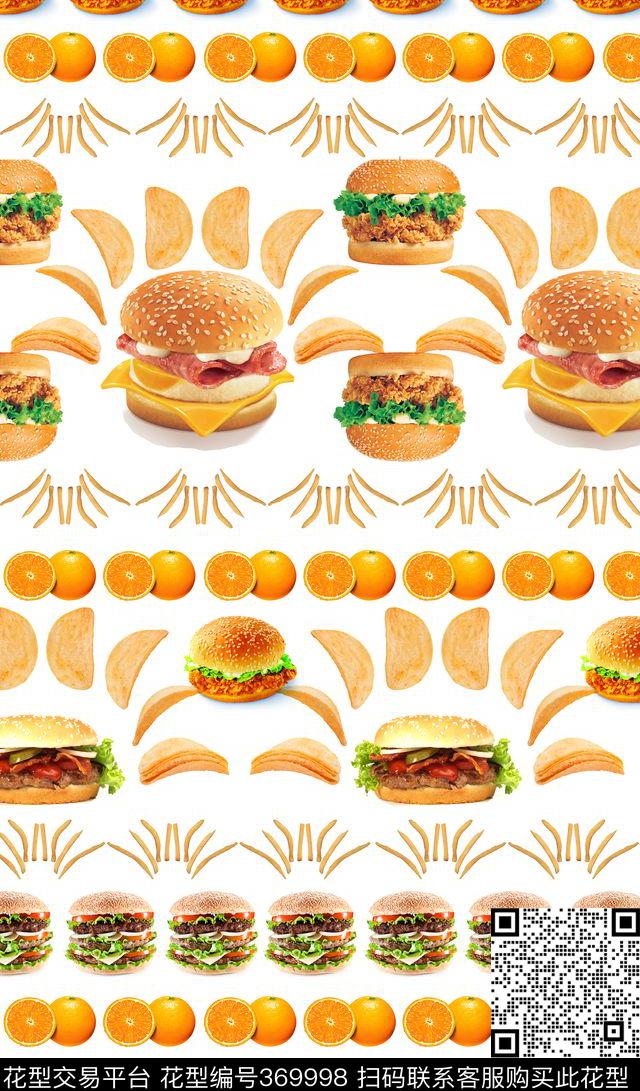 汉堡苹果薯条数码印花华亿平台下载（图片编号: 369998） - 瓦栏（Walan）