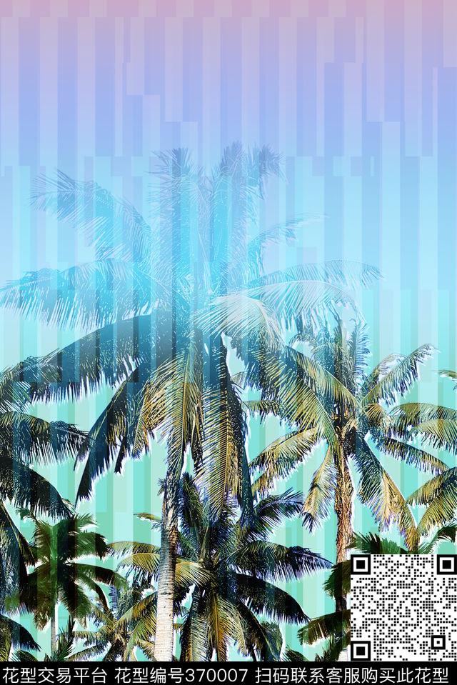 定位椰树热带数码印花华亿平台下载（图片编号: 370007） - 瓦栏（Walan）