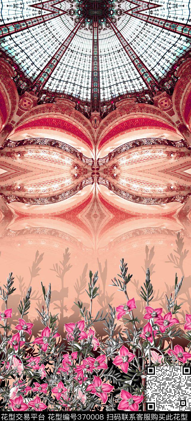 欧式花纹建筑花卉数码印花华亿平台下载（图片编号: 370008） - 瓦栏（Walan）