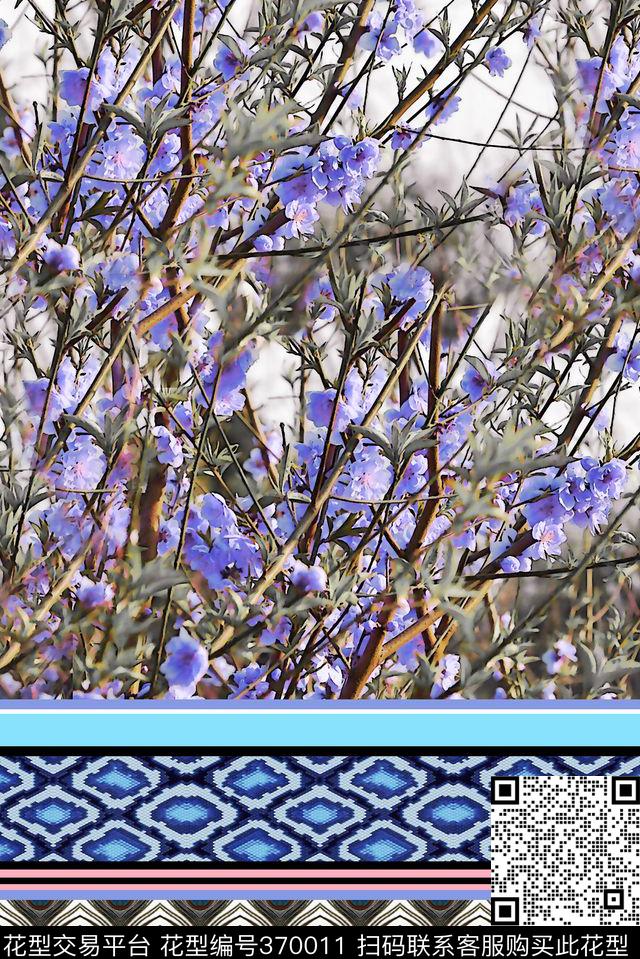 定位花卉樱花数码印花华亿平台下载（图片编号: 370011） - 瓦栏（Walan）