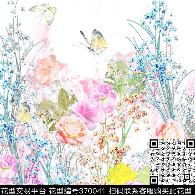 花卉蝴蝶秀场风云数码印花华亿平台下载（图片编号: 370041） - 瓦栏（Walan）
