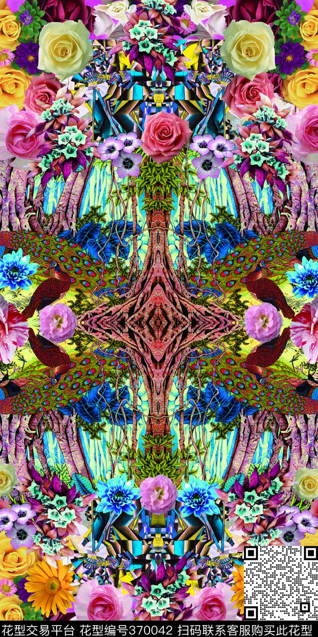 花卉数码印花华亿平台下载（图片编号: 370042） - 瓦栏（Walan）