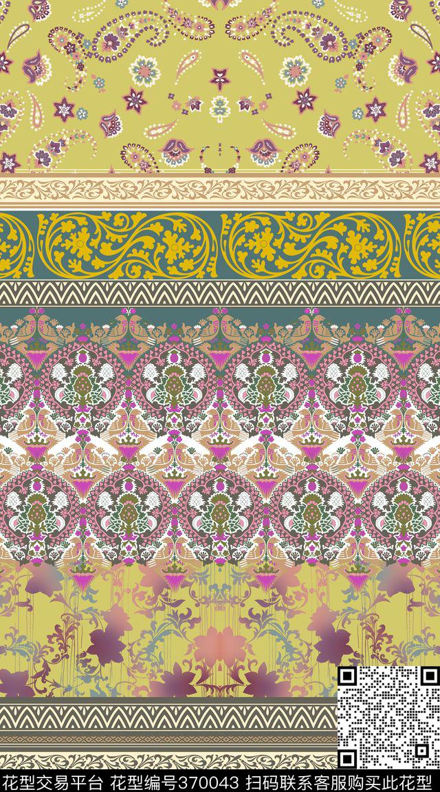 民族风西欧风情腰果纹传统印花华亿平台下载（图片编号: 370043） - 瓦栏（Walan）