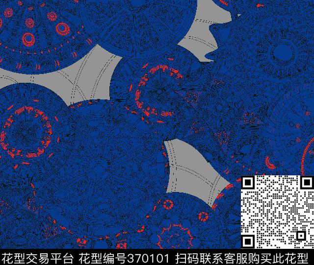 图腾欧美风圆圈传统印花华亿平台下载（图片编号: 370101） - 瓦栏（Walan）