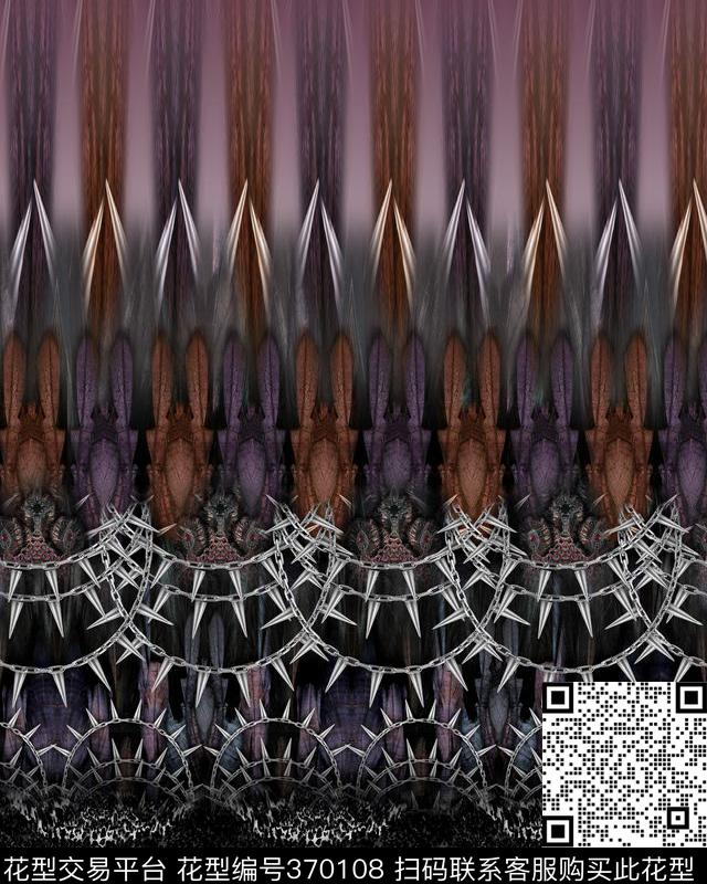 羽毛朋克定位数码印花华亿平台下载（图片编号: 370108） - 瓦栏（Walan）