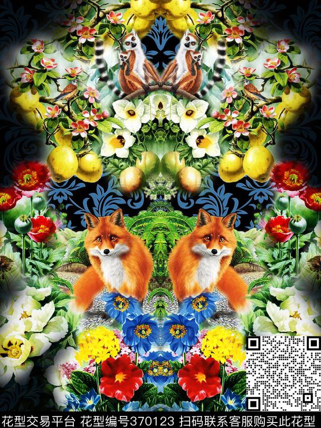 花卉动物高端原创数码印花华亿平台下载（图片编号: 370123） - 瓦栏（Walan）