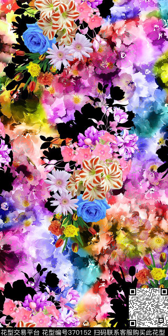 花卉数码印花华亿平台下载（图片编号: 370152） - 瓦栏（Walan）