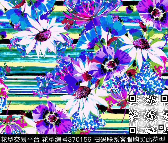 休闲时尚花朵泳衣/内衣/服饰面料华亿平台传统印花华亿平台下载（图片编号: 370156） - 瓦栏（Walan）