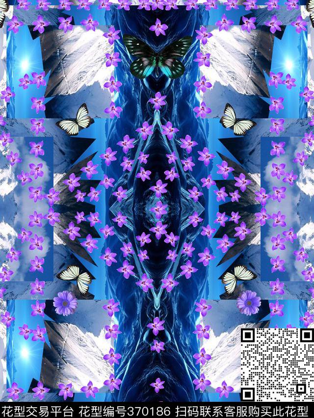 花朵复古潮流数码印花华亿平台下载（图片编号: 370186） - 瓦栏（Walan）