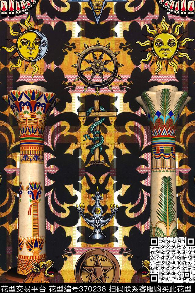 民族风罗马柱异域数码印花华亿平台下载（图片编号: 370236） - 瓦栏（Walan）