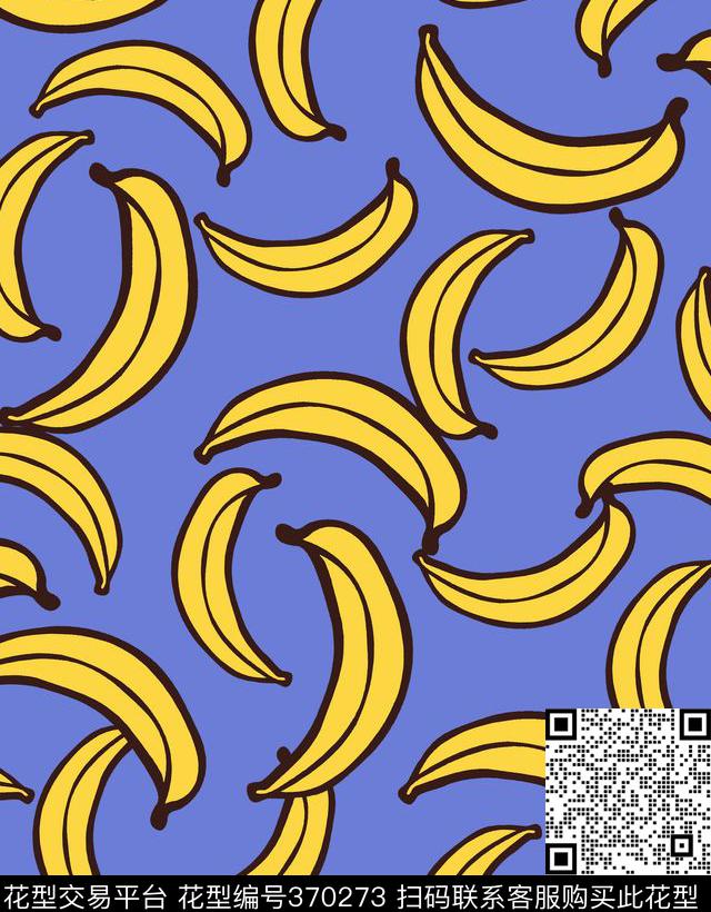 满版水果水果香蕉花卉传统印花华亿平台下载（图片编号: 370273） - 瓦栏（Walan）