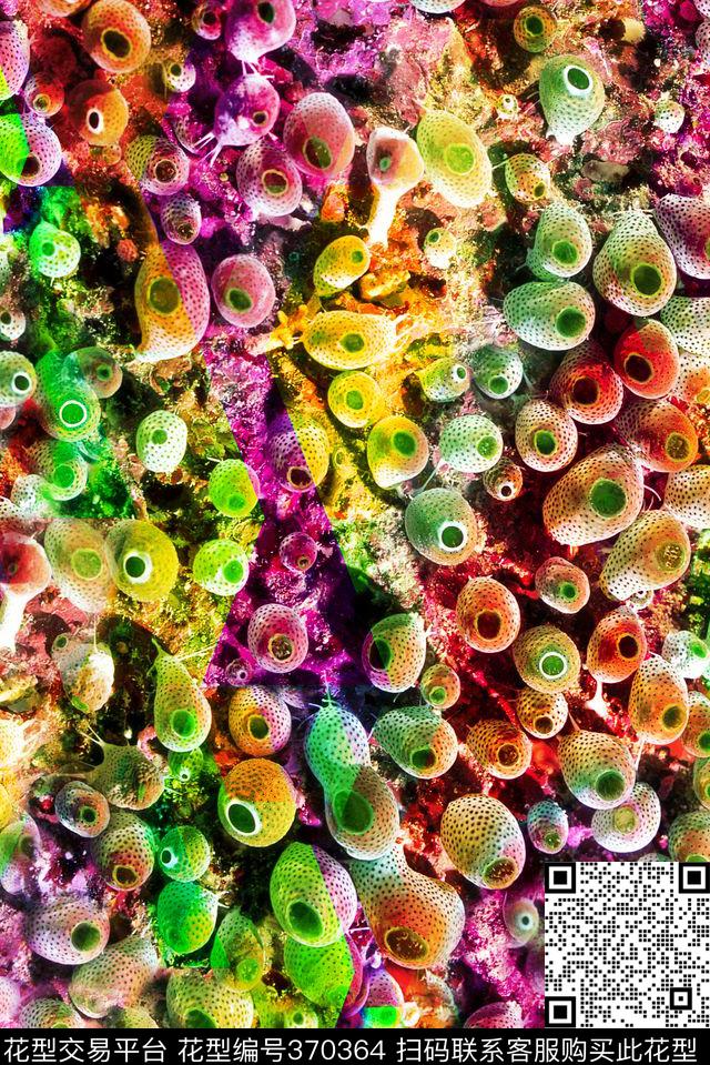 彩色抽象图案抽象数码印花华亿平台下载（图片编号: 370364） - 瓦栏（Walan）