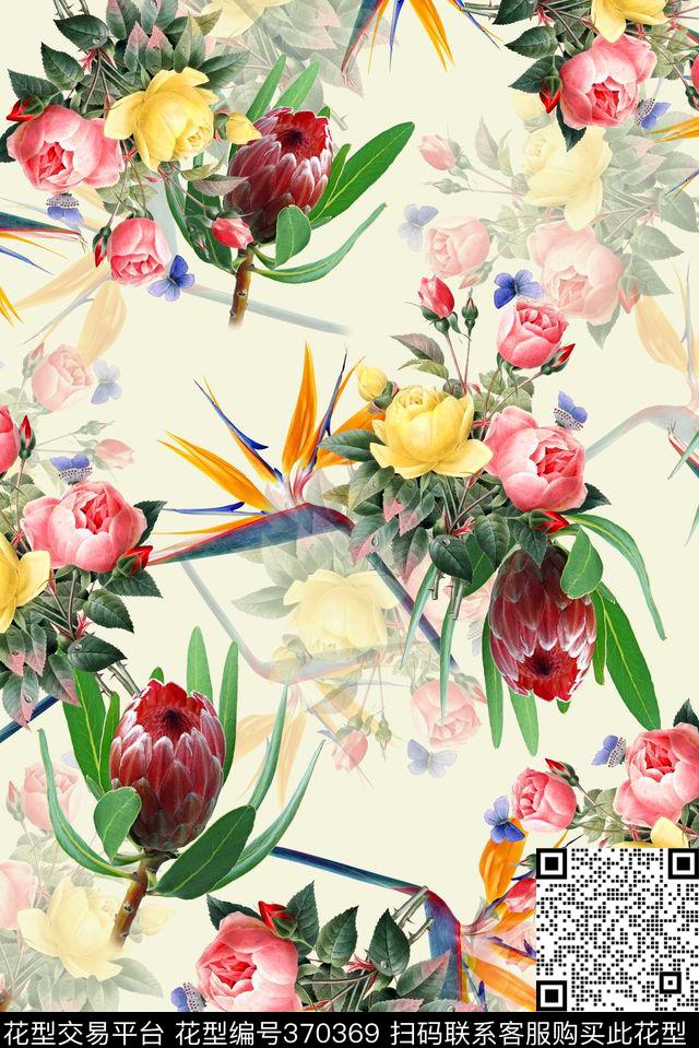 花卉数码印花华亿平台下载（图片编号: 370369） - 瓦栏（Walan）